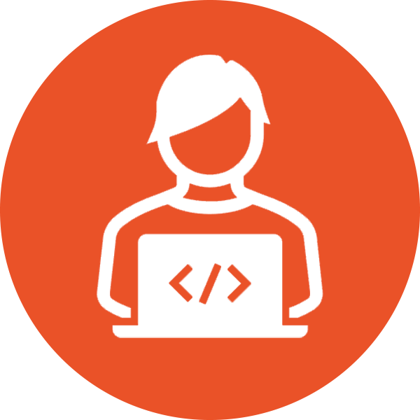 person on computer icon